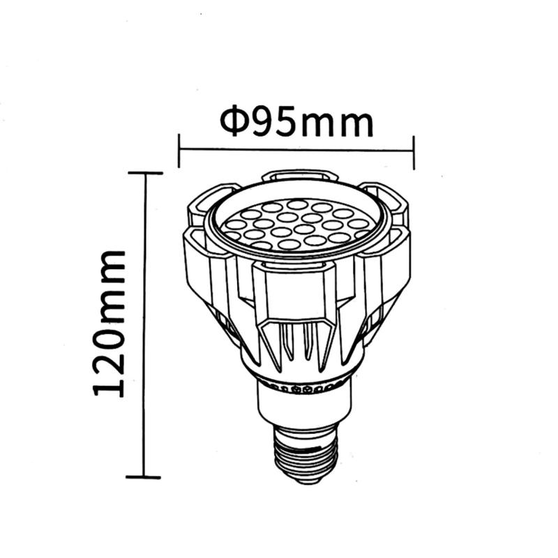 Ampoule E27 LED 35W NOIRE 220V PAR30