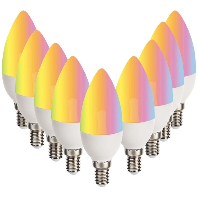 Ampoule LED Connectée Wifi E14 5.5W RGBW C37 (Pack de 10)