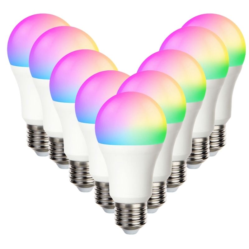 Ampoule LED Connectée Wifi E27 9W RGBW A60 (Pack de 10)