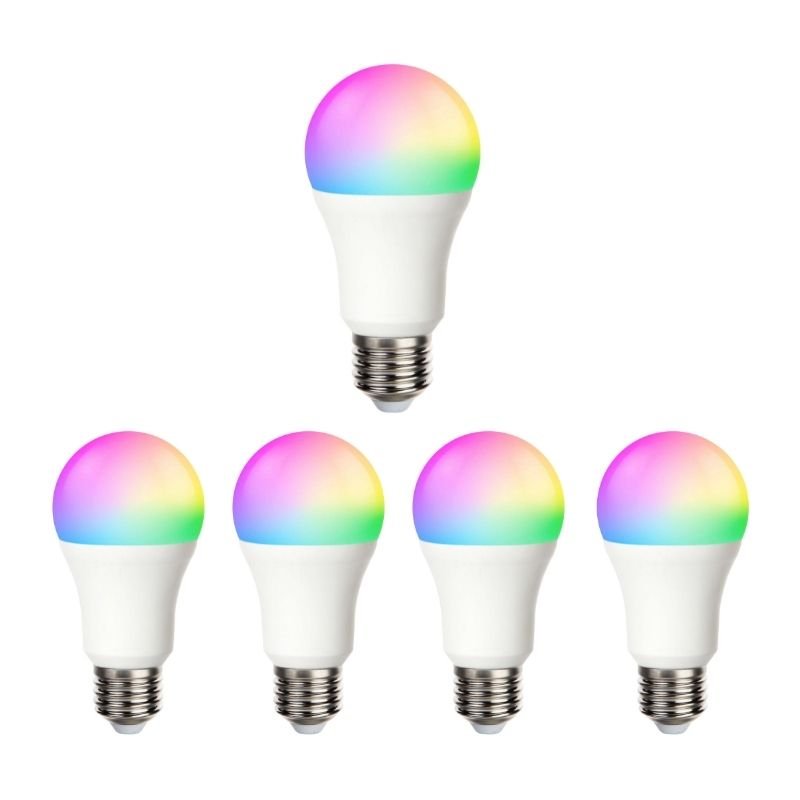 Ampoule LED Connectée Wifi E27 9W RGBW A60 (Pack de 5)