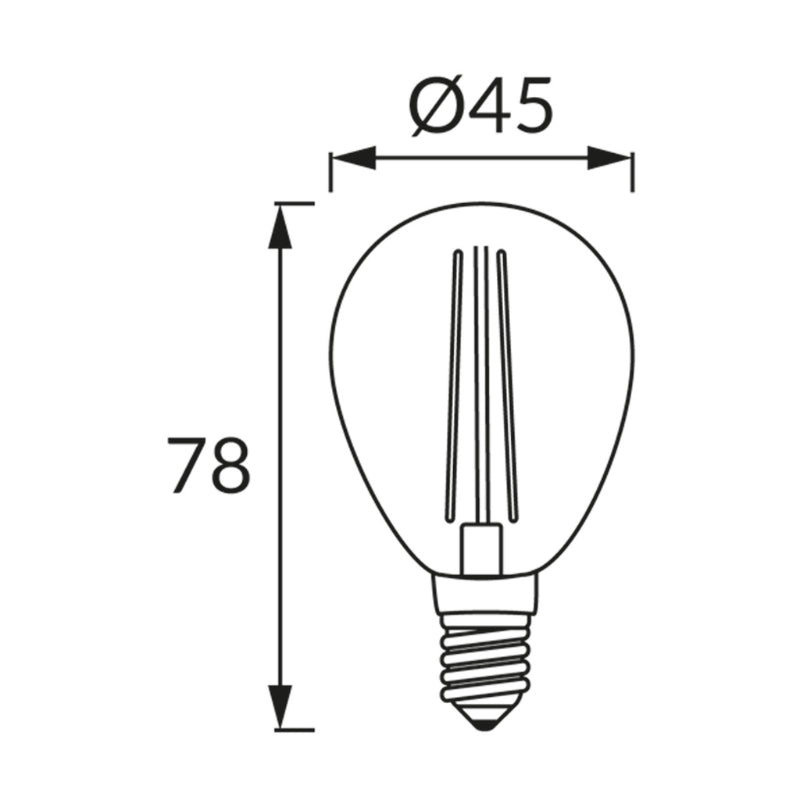 Ampoule LED E14 G45 4W Filament