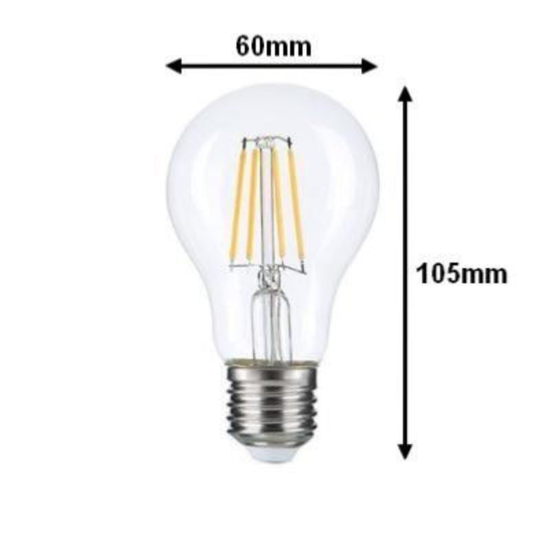LED -lamp E27 A60 8W -gloeidraad