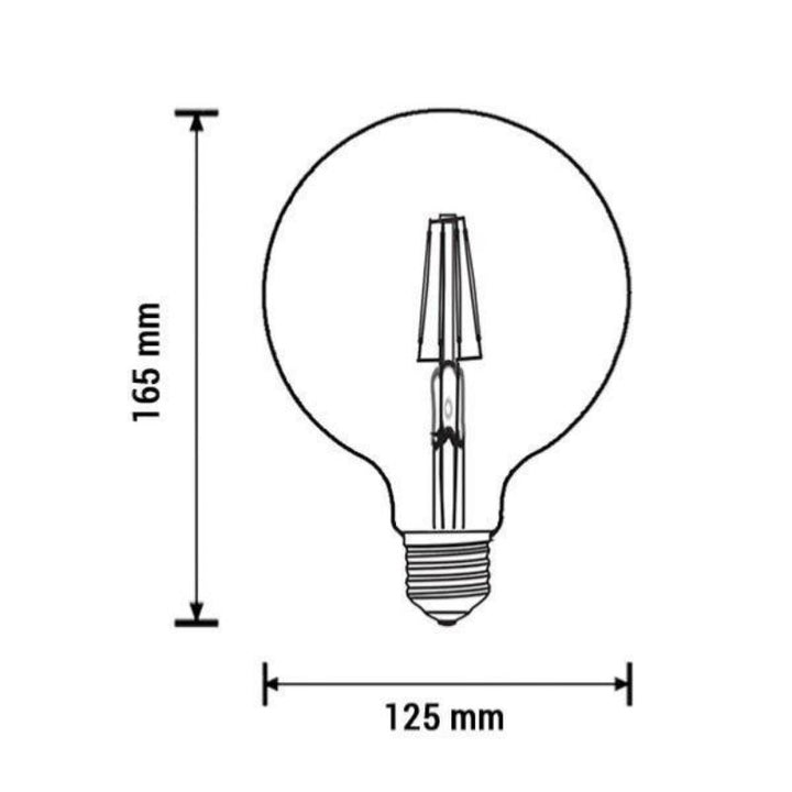 Bulbo LED E27 G125 6.5W Filamento