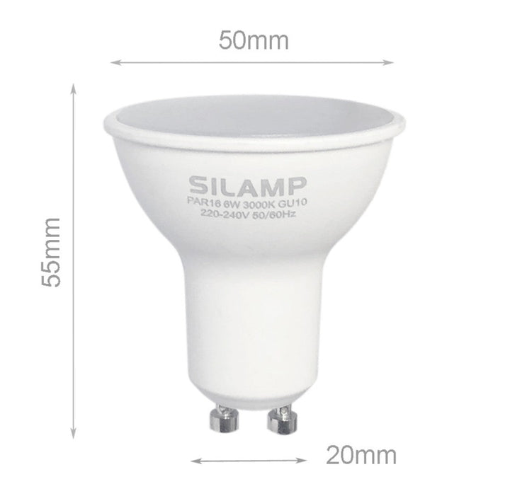 Ampoule LED GU10 6W 220V SMD2835 PAR16 10LED 90° (Pack de 10)