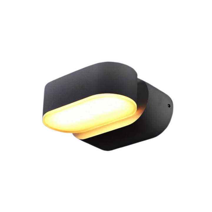 LED white wall light IP54 oval adjustable
