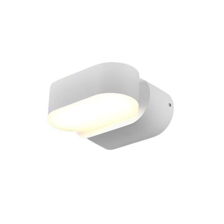 Weiße LED-Wandleuchte IP54, verstellbar, oval