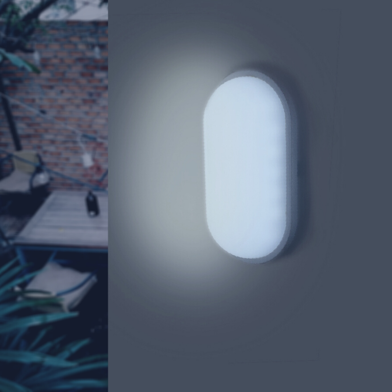 Applique LED Murale 20W Blanche Ovale IP65 (Pack de 10)
