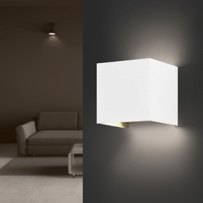 Applique Murale Design LED 12W IP54 Carré Blanc