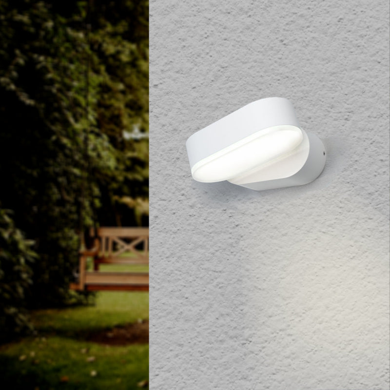 Luz de pared blanca LED IP54 Oval ajustable