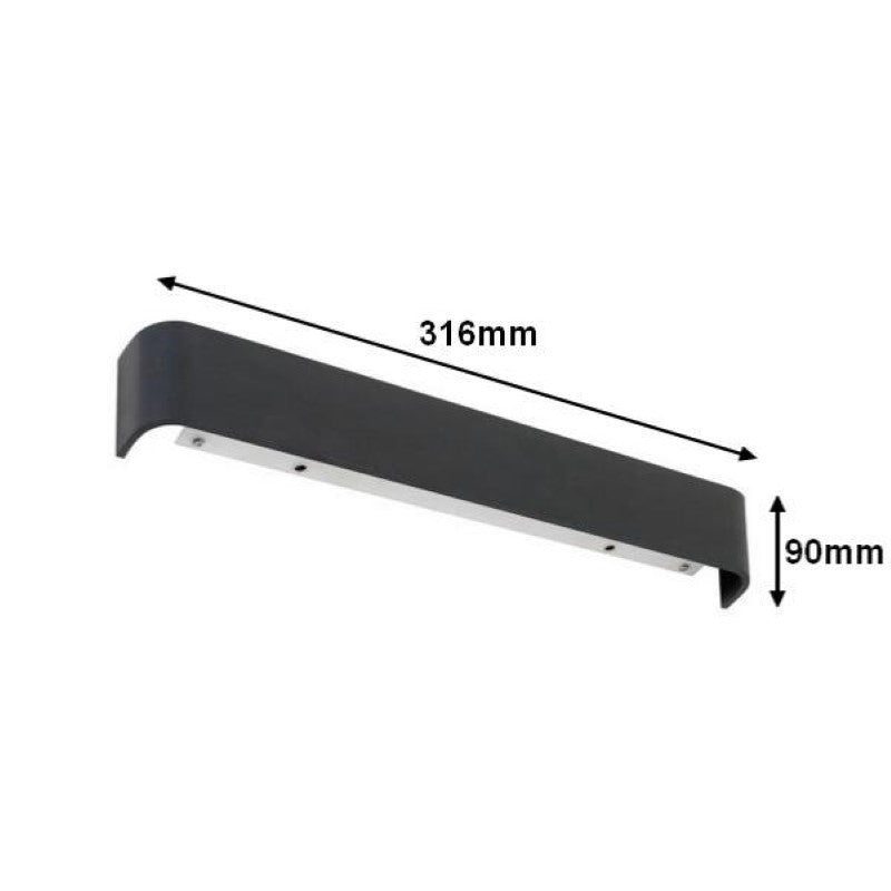 Applique Murale Design Allongée Intérieure LED 12W Noir