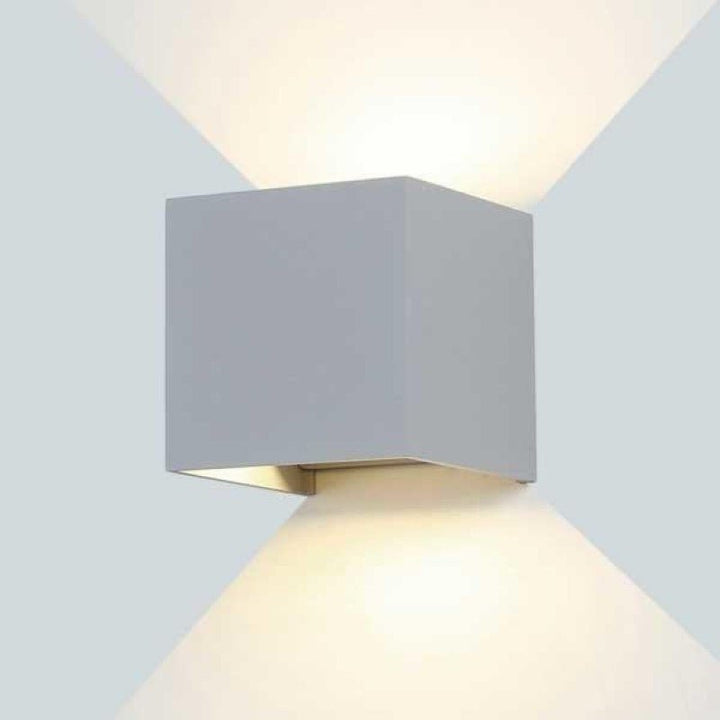 Applique Murale Design LED 12W IP54 Carré Gris