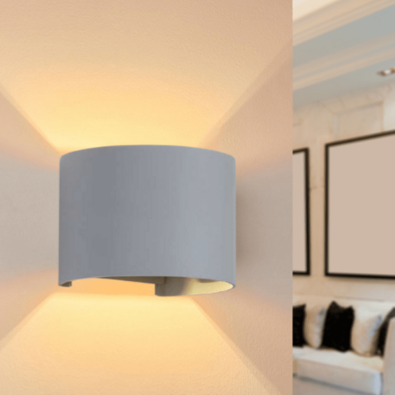 Applique Murale LED 6W IP54 Forme Arrondie Gris