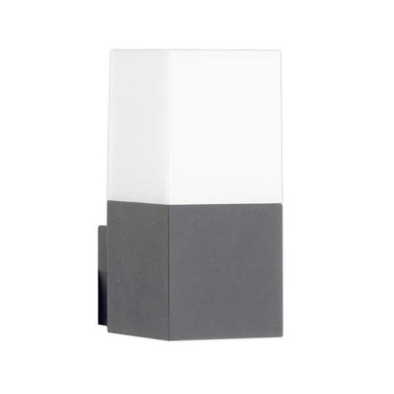 Luz de pared gris LED IP44 ALU para bulbo E27