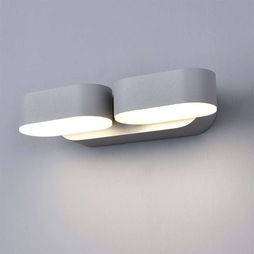 Applique Murale LED 2x6W IP54 Orientable Gris