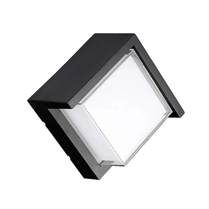Applique Murale LED CCT 15W Noire Carrée IP65 avec Cache - 3000K/4000K/6500K