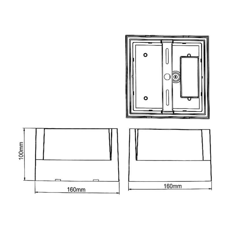 Applique Murale LED CCT 15W Noire Carrée IP65 avec Cache - 3000K/4000K/6500K