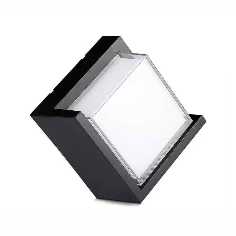 Applique Murale LED CCT 15W Noire Carrée IP65 avec Cache - 3000K/4000K/6500K