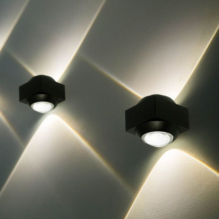 Applique Murale Led COB Double Faisceaux Corps Noir