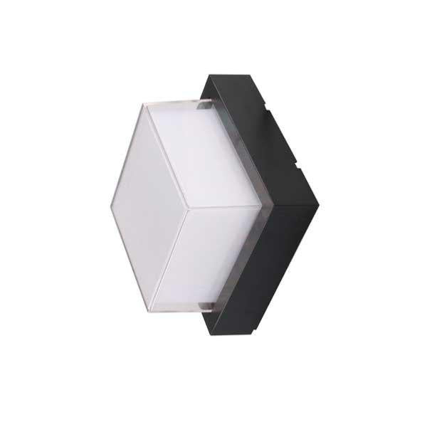 Schwarze LED-Wandleuchte Cube IP65