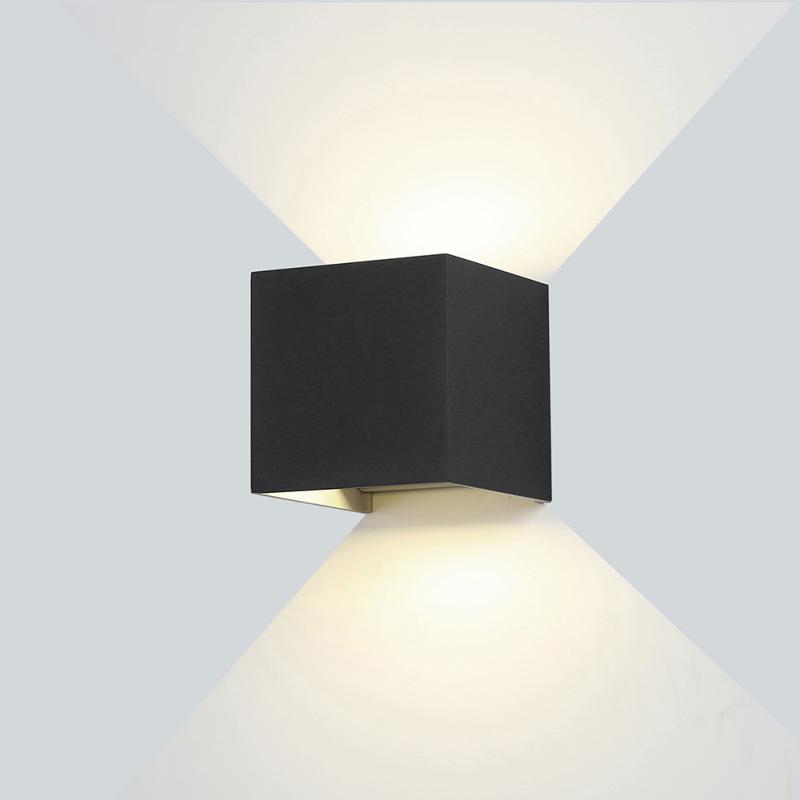 Applique Murale Design LED 12W IP54 Carré Noir