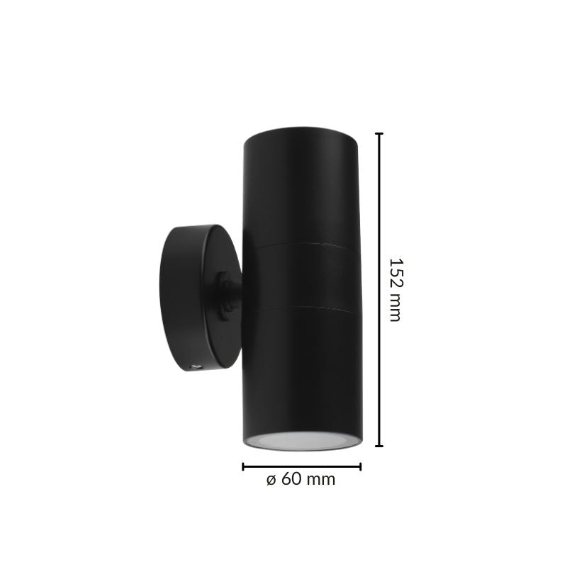 Applique Murale Noire IP65 Double Faisceau GU10 (Pack de 10)