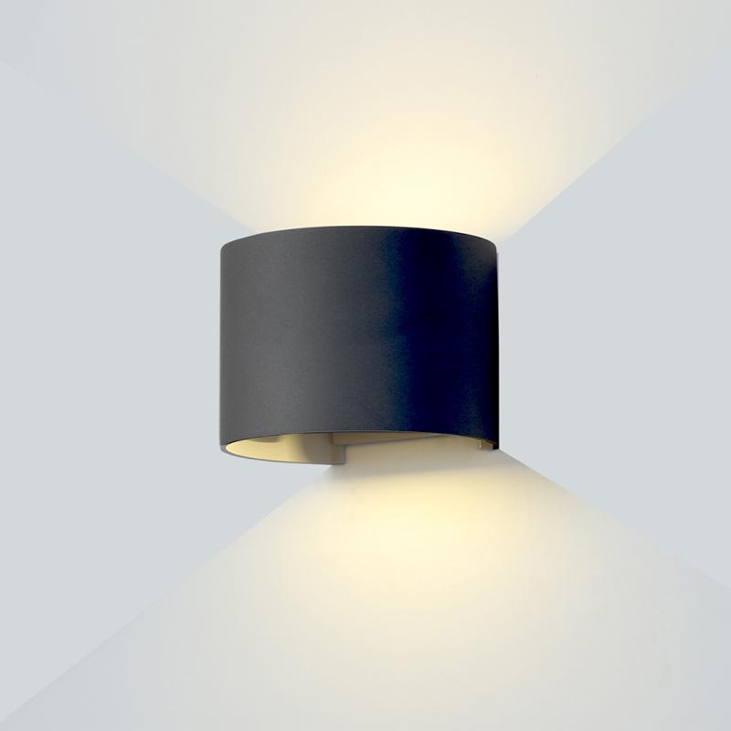 Applique Murale LED 6W IP54 Forme Arrondie Noir
