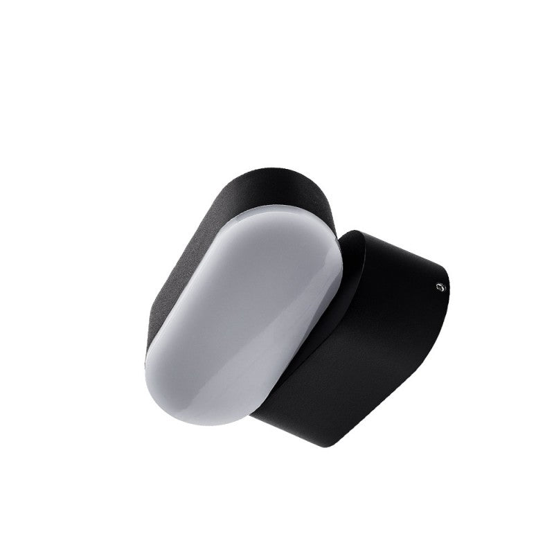 Applique Murale LED 6W IP54 Orientable Ovale Noir