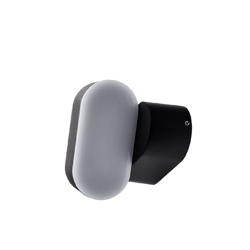 Applique Murale LED 6W IP54 Orientable Ovale Noir