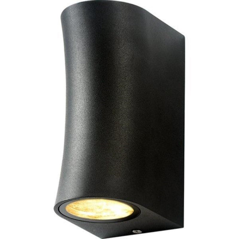 Applique Murale LED Noir IP44 pour 2 Ampoules GU10