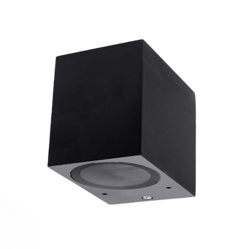 Applique Murale LED IP44 Rectangle Noir pour Ampoules GU10