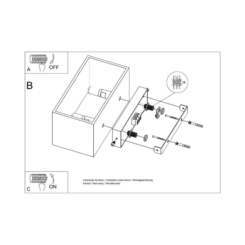 Applique Murale Rectangulaire pour 2 Ampoules G9