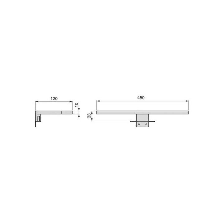 IP44 7W 450 mm LED Iluminación de pared de pared LED 450 mm con difusor prismático