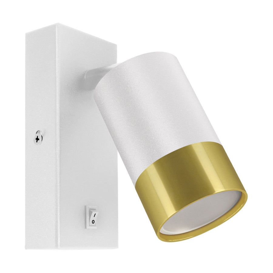 Applique Orientable avec Interrupteur Blanc et Or pour Ampoule GU10