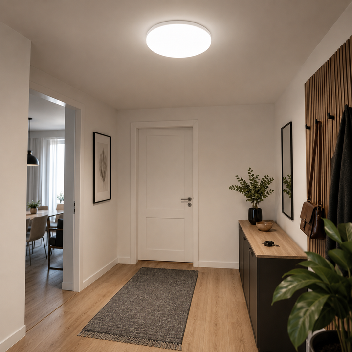 Plafonnier LED 12W Détecteur de Mouvement Rond IP44 Ø24 cm