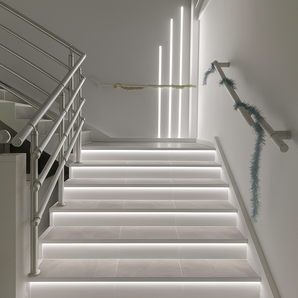 Nez de Marche Alu 2M Blanc pour Ruban LED 10mm