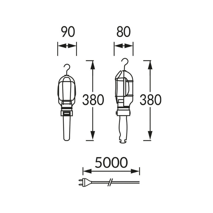 Baladeuse Métal avec Douille E27 Câble 5m