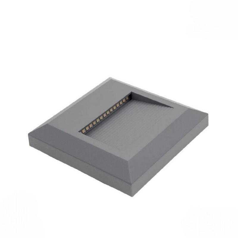Balise LED Saillie Carrée 2W 220V 55° Gris IP65 pour Escalier
