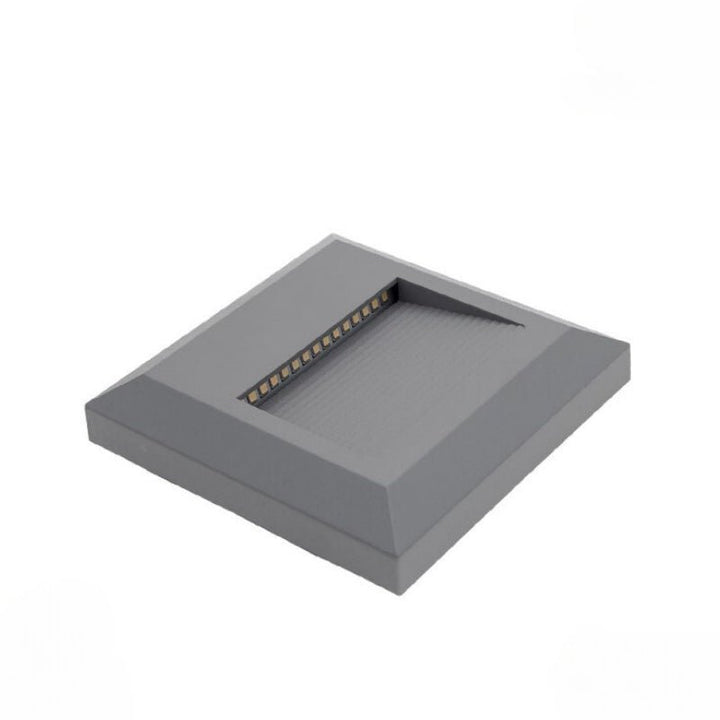Balise LED Saillie Carrée 2W 220V 55° Gris IP65 pour Escalier