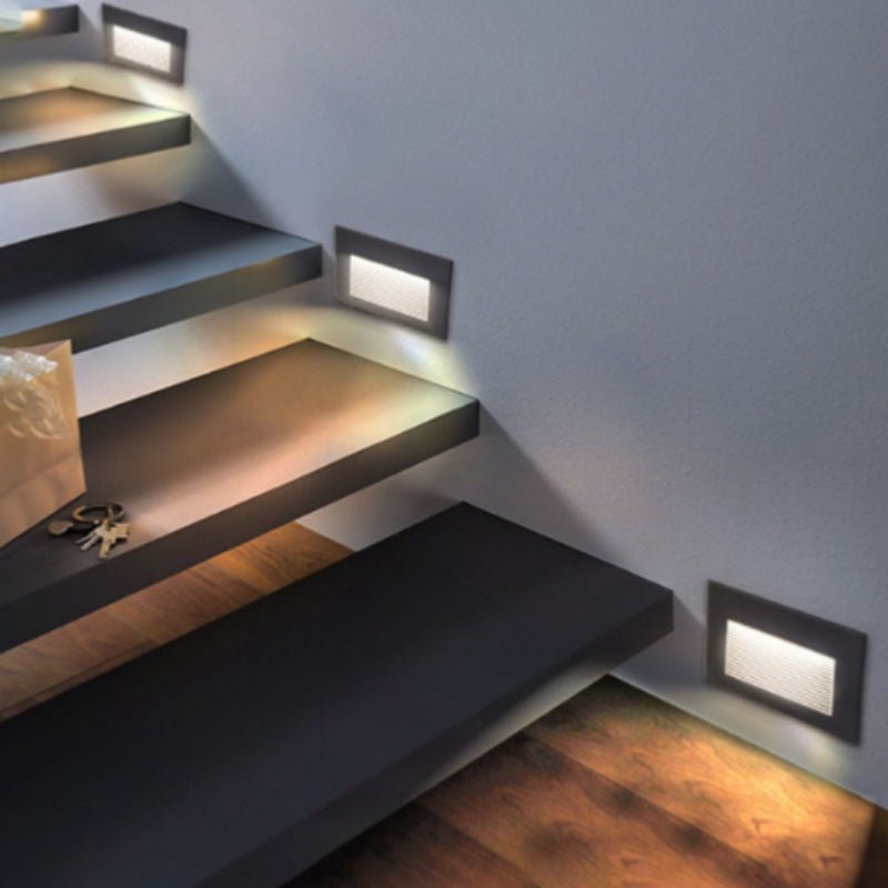 Balise LED en Saillie Rectangle 3W 220V 65° Gris IP65 pour Escaliers