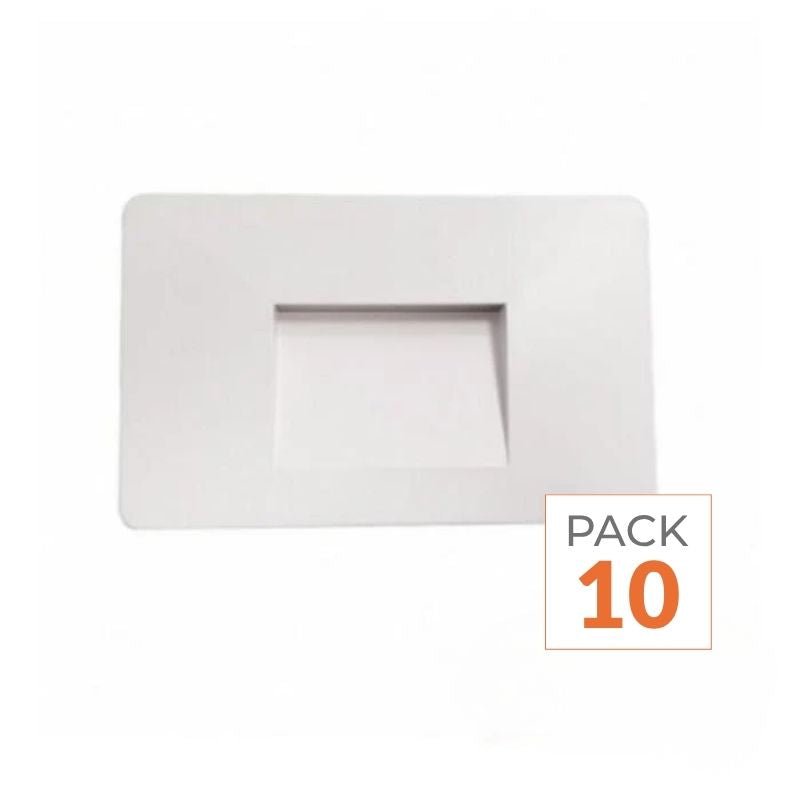 Balise LED Saillie 3W 220V 120° Blanc IP44 pour Escalier - Pack de 10