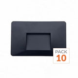 Balise LED Saillie 3W 220V 120° Noir IP44 pour Escalier - Pack de 10