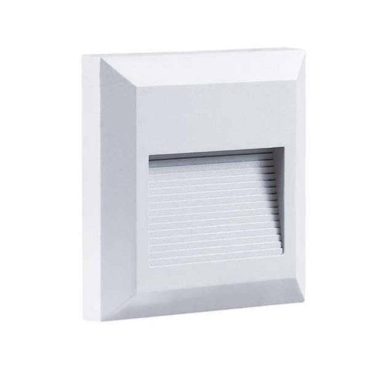 Balise LED Saillie Carrée 2W 220V 55° Blanc IP65 pour Escalier