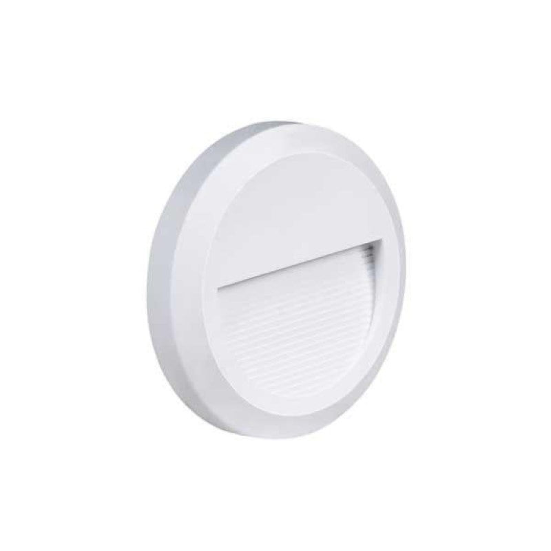 Balise LED Saillie Ronde 2W 220V 55° Blanc IP65 pour Escalier
