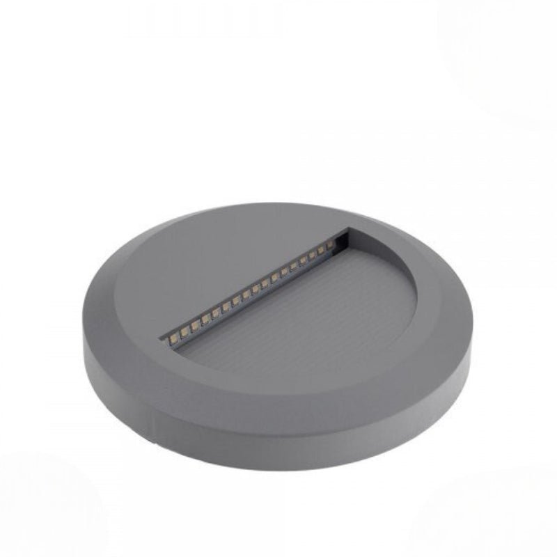 Balise LED Saillie Ronde 2W 220V 55° Gris IP65 pour Escalier