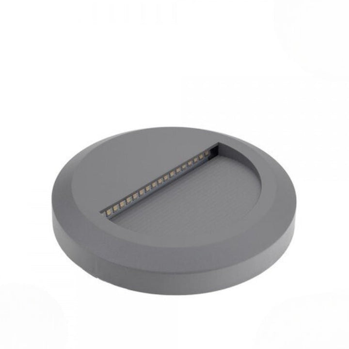 Balise LED Saillie Ronde 2W 220V 55° Gris IP65 pour Escalier