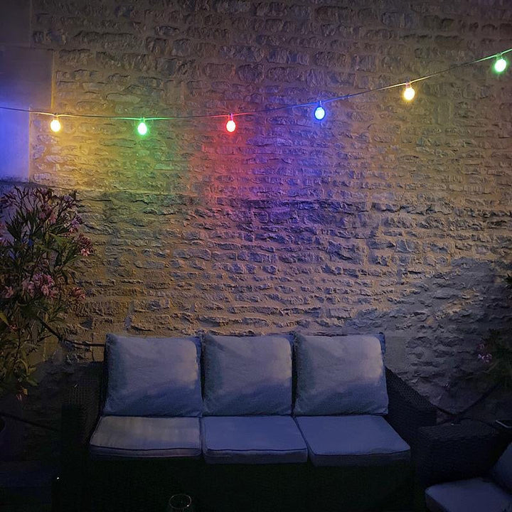 Guirlande Guinguette LED 8m 10pcs IP65 3W avec Câble Blanc