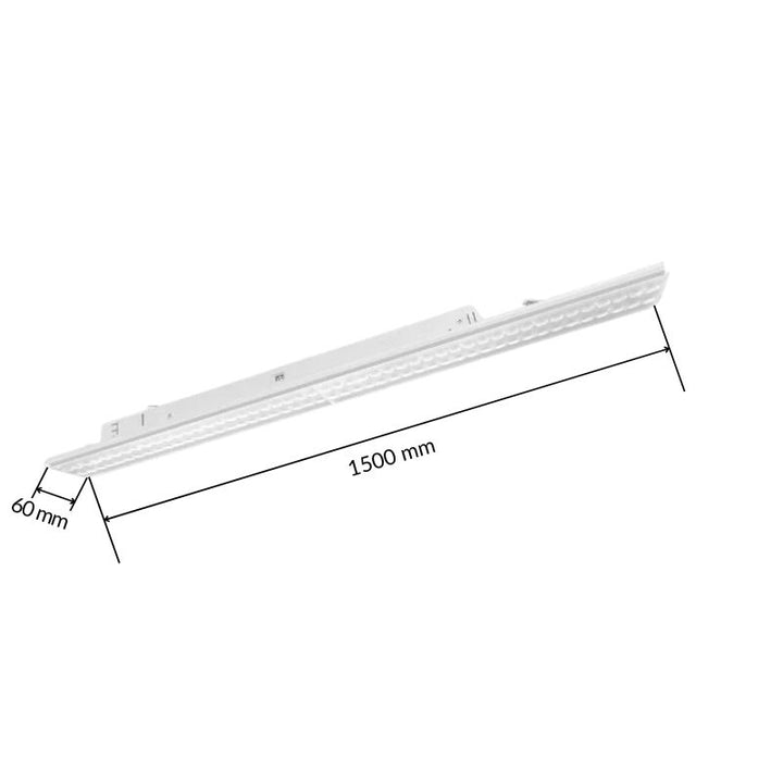 Linéaire LED sur rail monophasé 150cm 35/40/45/50W ajustable blanc