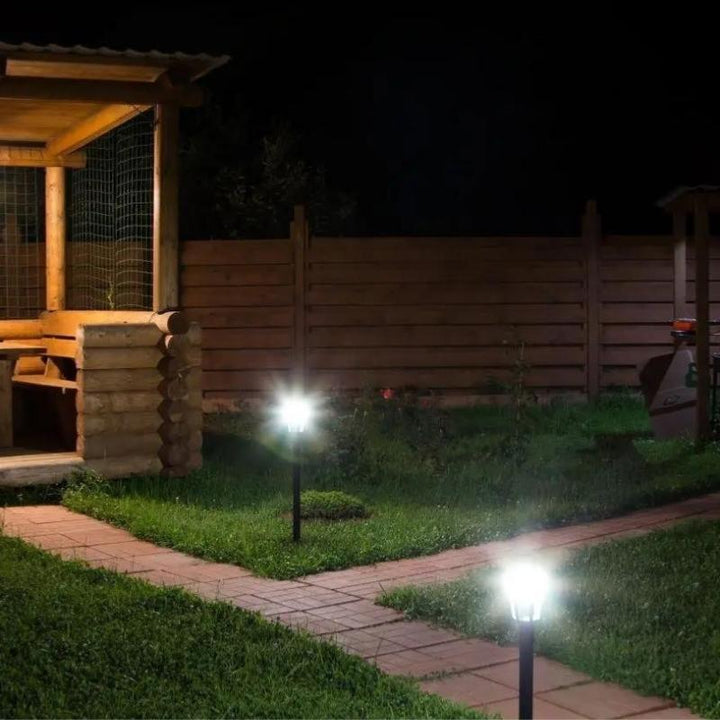 Schwarze Laternen-Gartenpollerleuchte 80 cm für E27-IP44-Glühbirne
