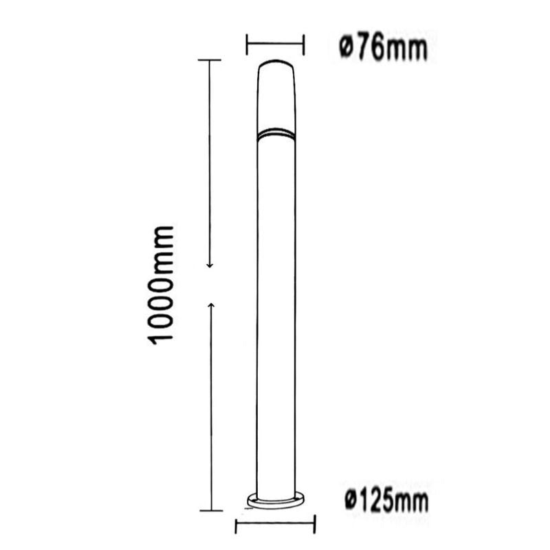 Borne Extérieure 100cm 220V Argent IP65 pour Ampoule E27 - Pack de 6