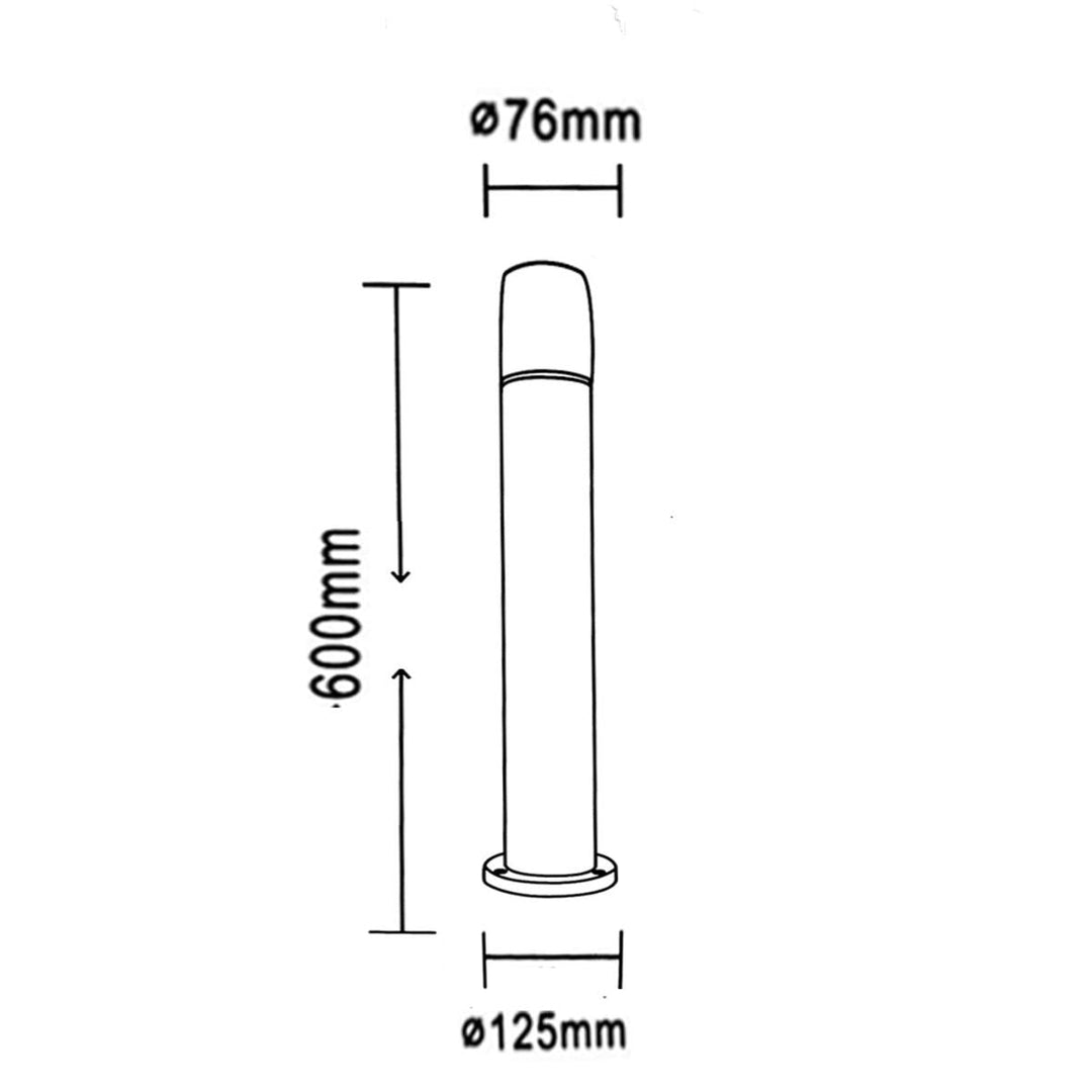 Borne Extérieure 60cm 220V Argent IP65 pour Ampoule E27 - Pack de 6